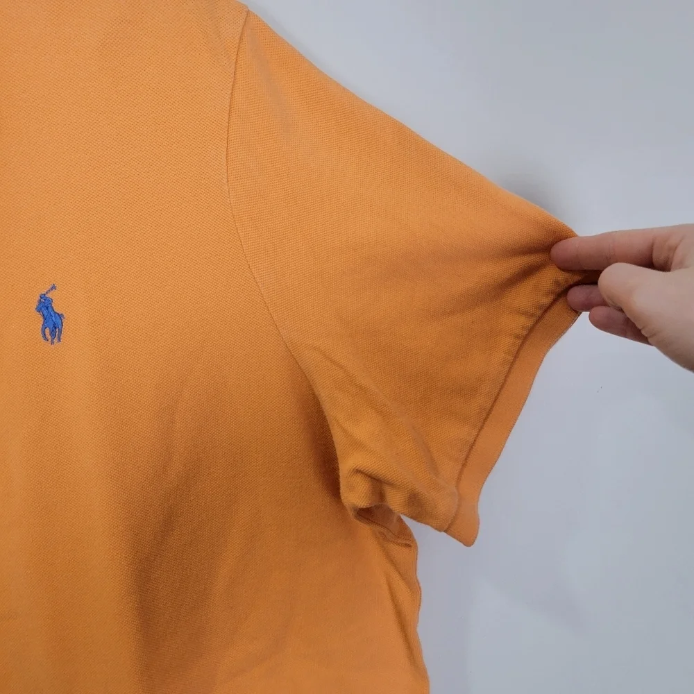 Ralph Lauren Polo Orange Short Sleeve Shirt Pony Logo Men's XL Classic Fit